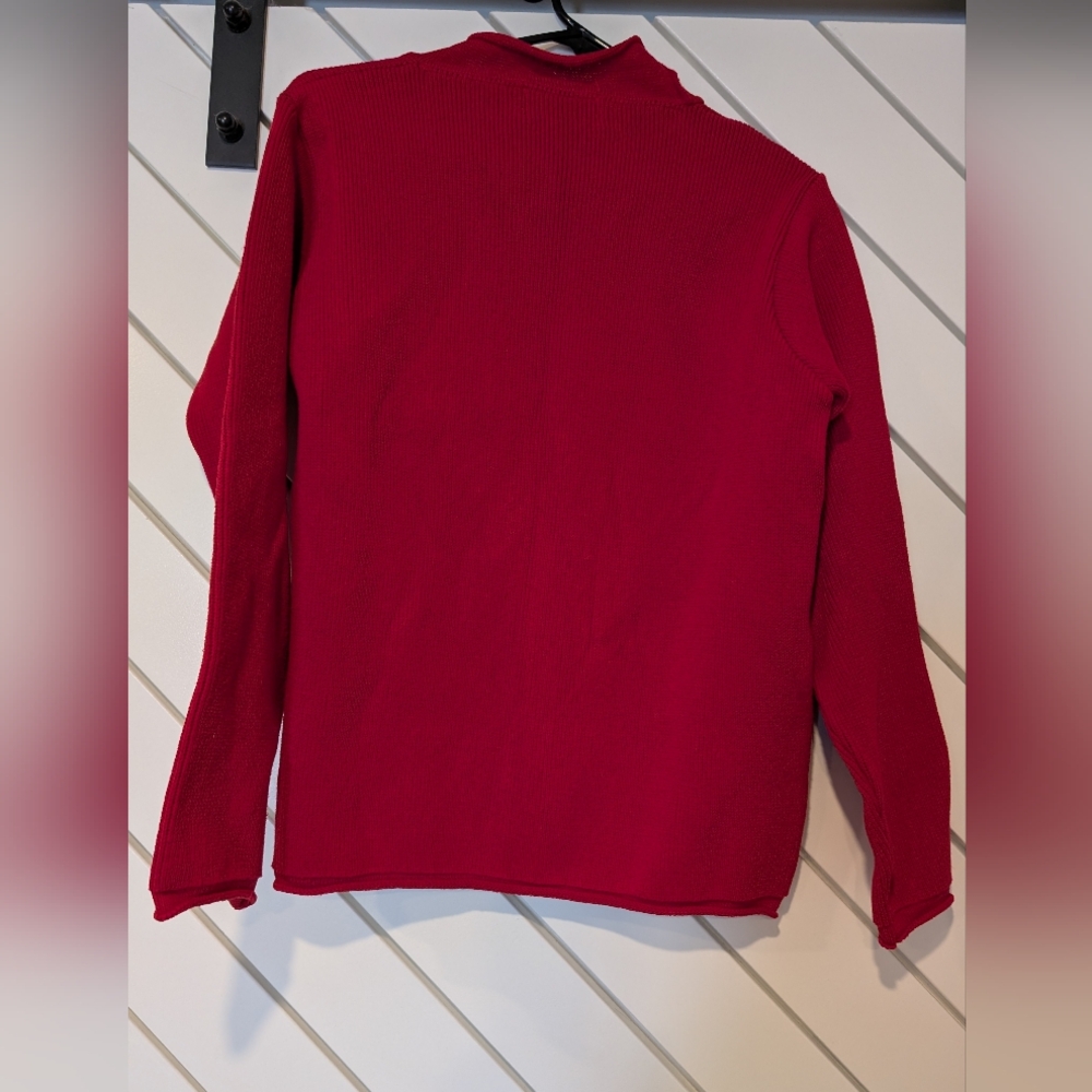 Binghamton Knitting Co Red with Black Galloping Horse Sweater - Picture 2 of 3